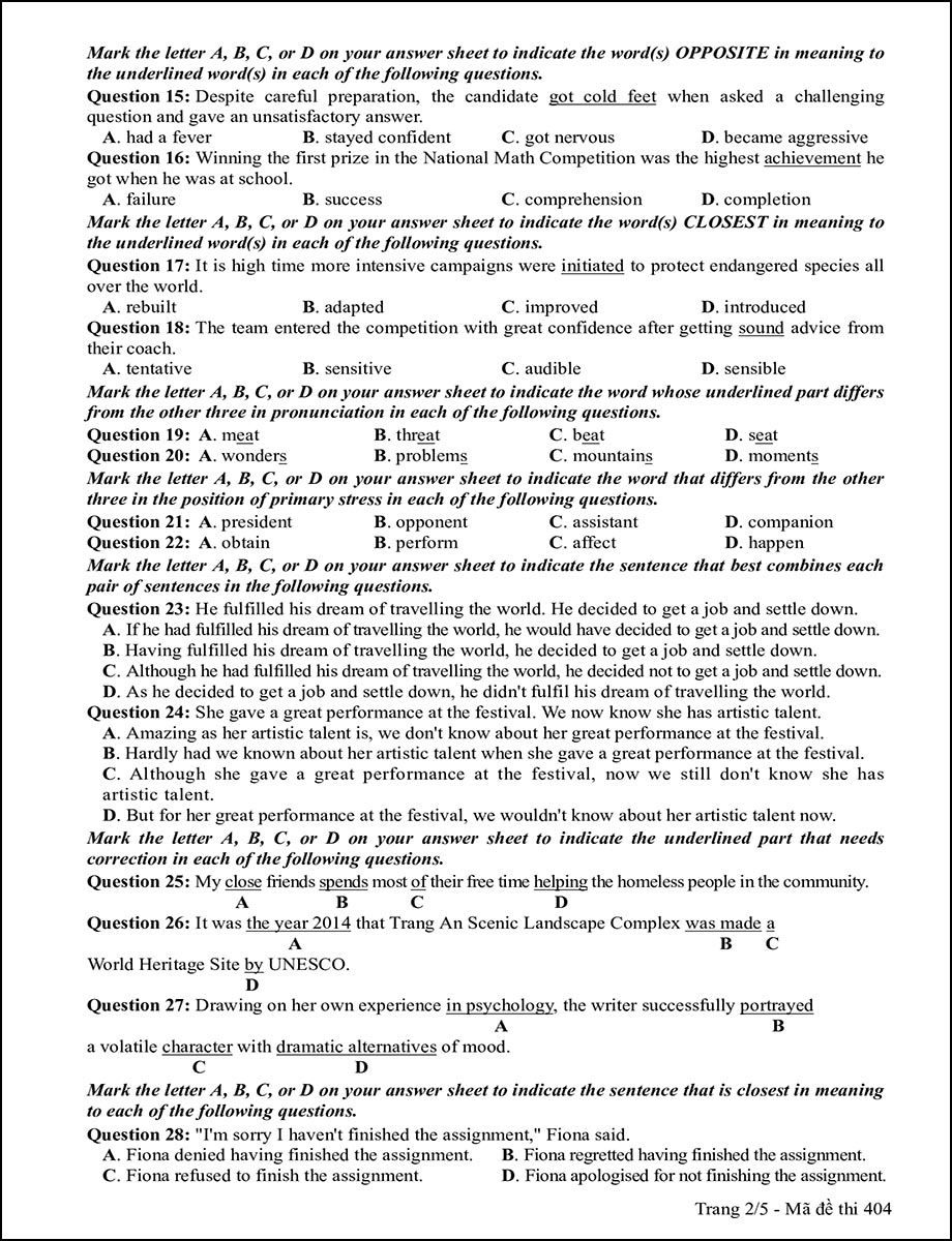 Mã đề 404 - Trang 2