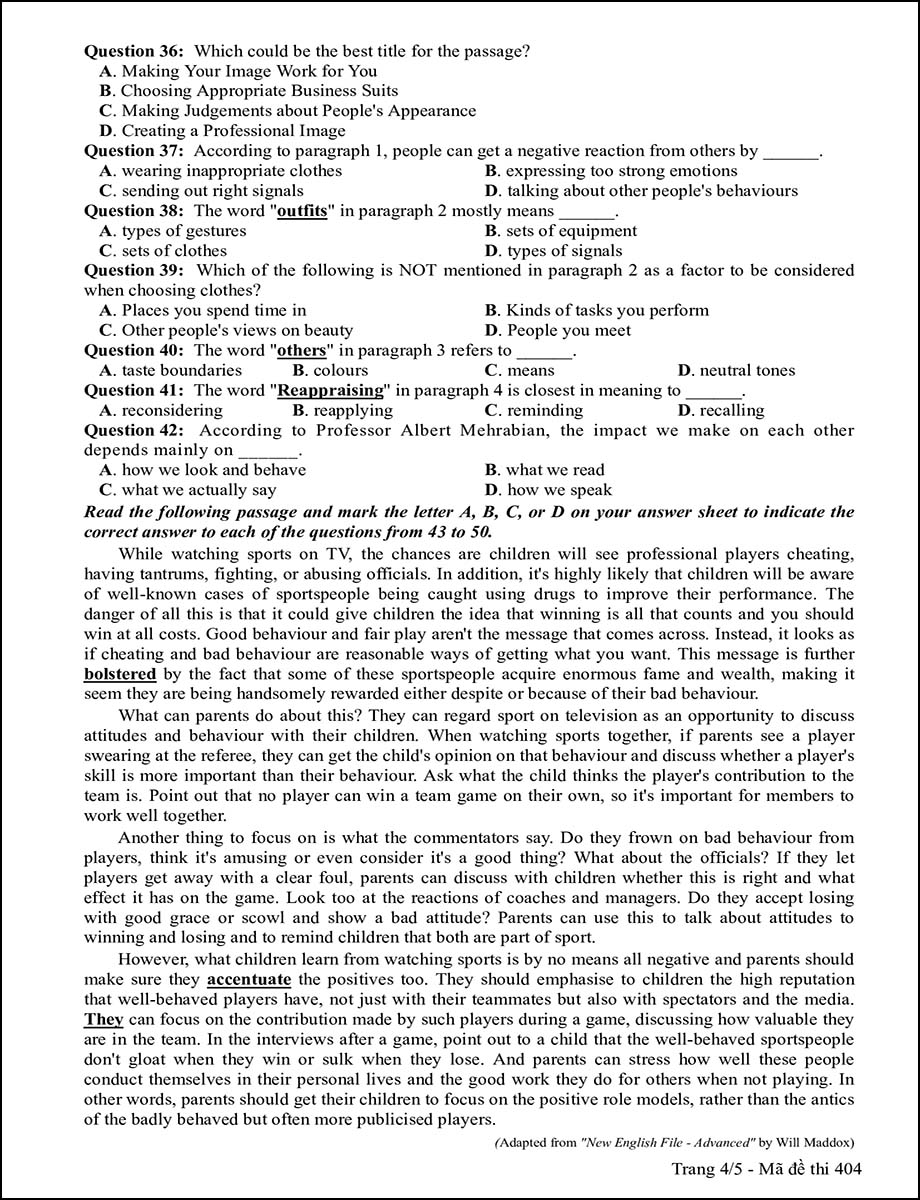 Mã đề 404 - Trang 4