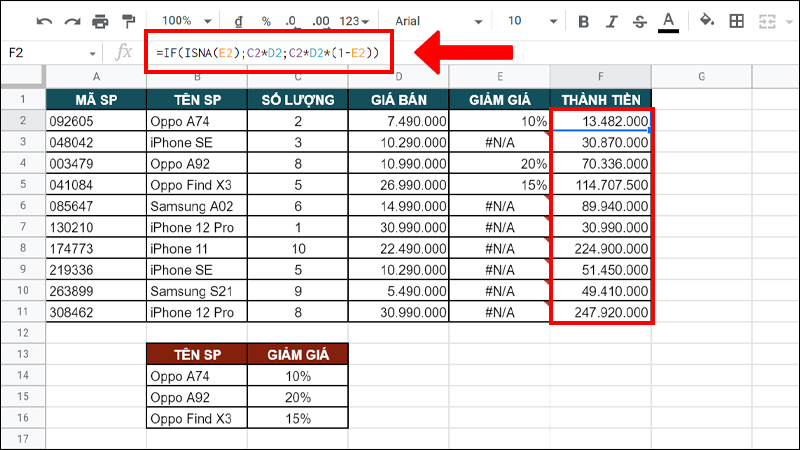T&iacute;nh th&agrave;nh tiền của sản phẩm