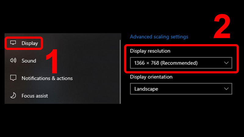 Chọn độ phân giải máy gợi ý