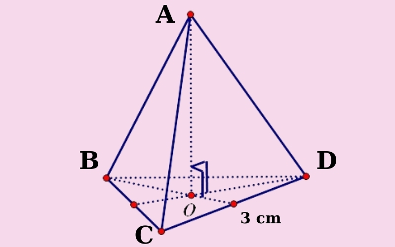 Bài toán sẽ cho chúng ta biết thông tin về một yếu tố nào đó, ví dụ như cạnh đáy CD = 3 cm.