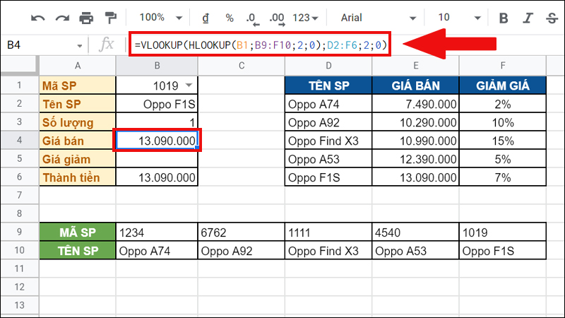 Video] Cách Kết Hợp Hàm Vlookup Và Hlookup Trong Google Sheet Dễ Dàng -  Thegioididong.Com