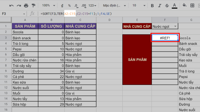 Lỗi #REF