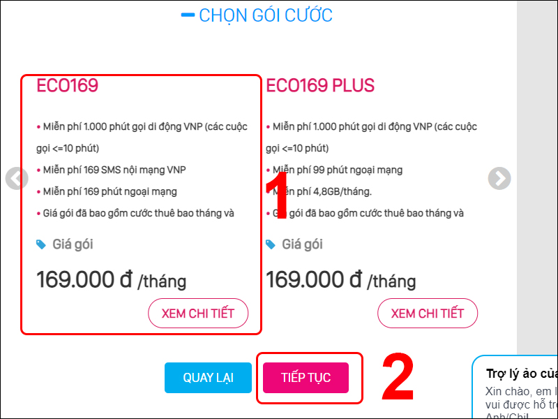 Chọn gói cước cho SIM