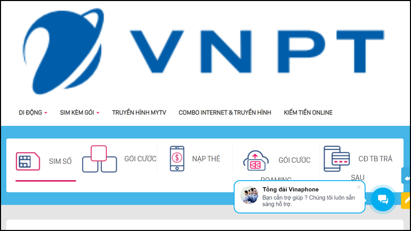 Truy cập trang mua SIM online