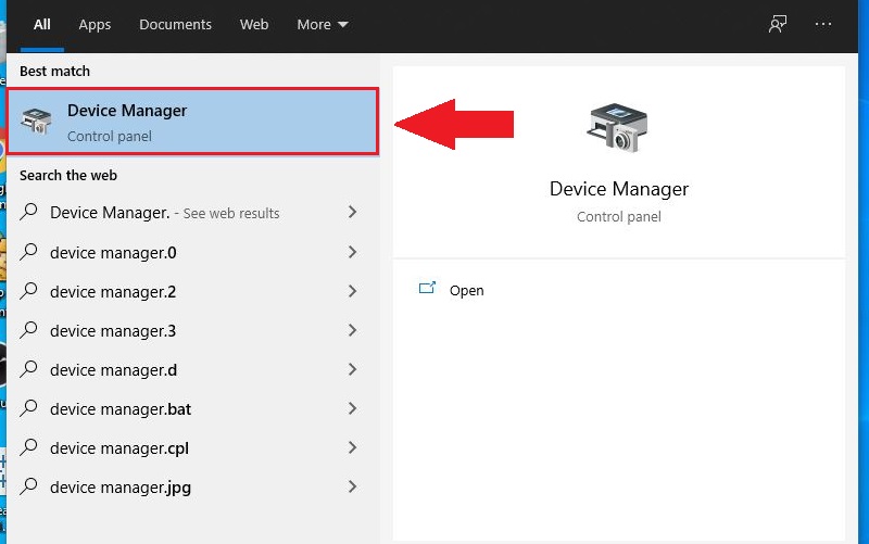 Mở cửa sổ Device Manager