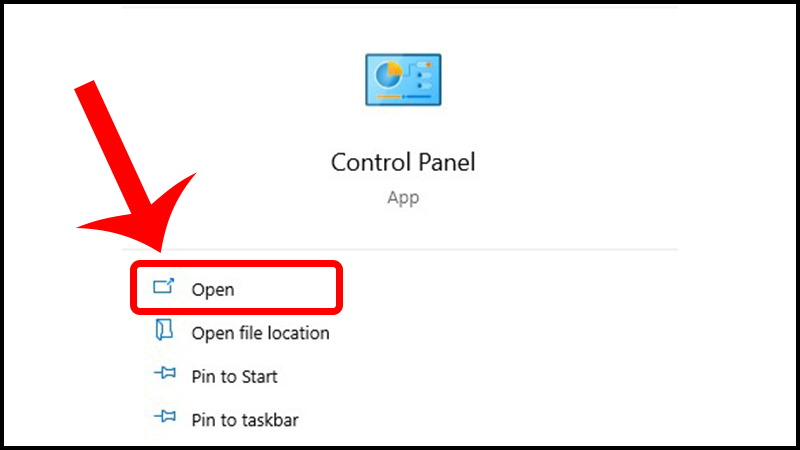 Mở Control Panel