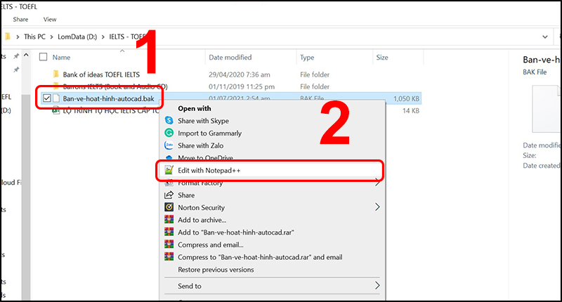 Mở file bằng Notepad++