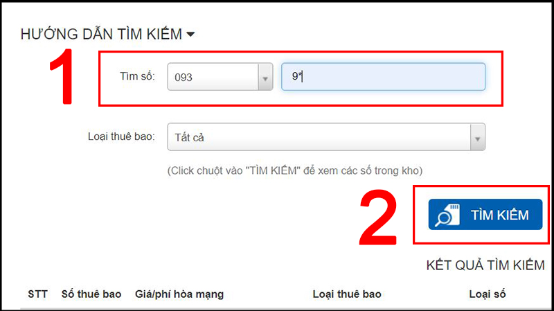 Bước 3: Tìm kiếm các số có đầu số là 0939