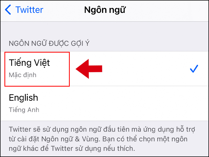 Chọn ngôn ngữ Tiếng Việt