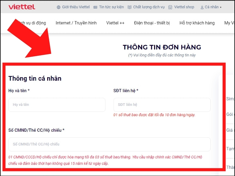 Điền Thông tin cá nhân