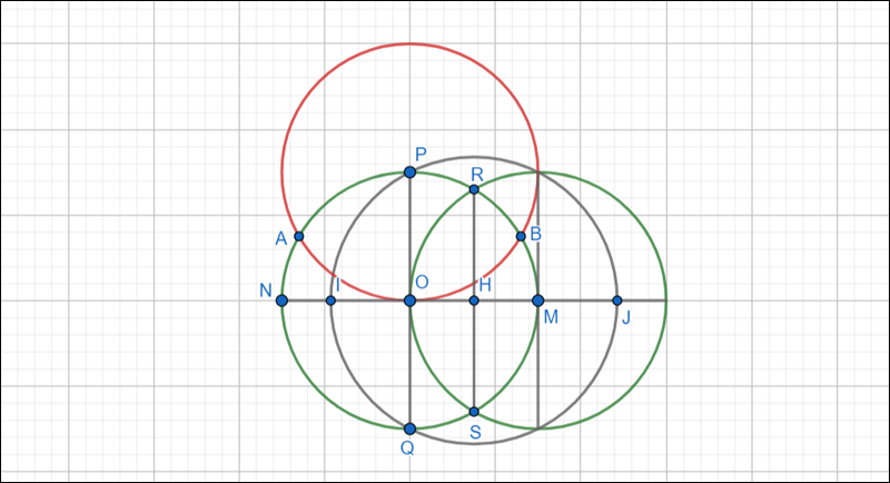 Vẽ đường tròn tâm P