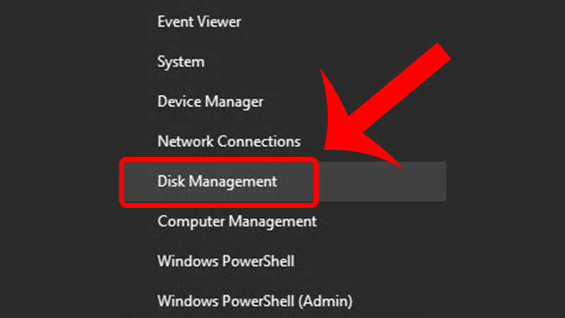 Mở Disk Management