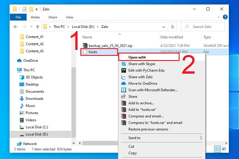 Mở file host ở thư mục vừa dán bằng Notepad