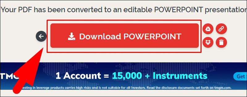 Bấm Download POWERPOINT để tải tệp đã chuyển đổi xuống