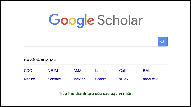 Google Scholar là công cụ tìm kiếm trong lĩnh vực học thuật
