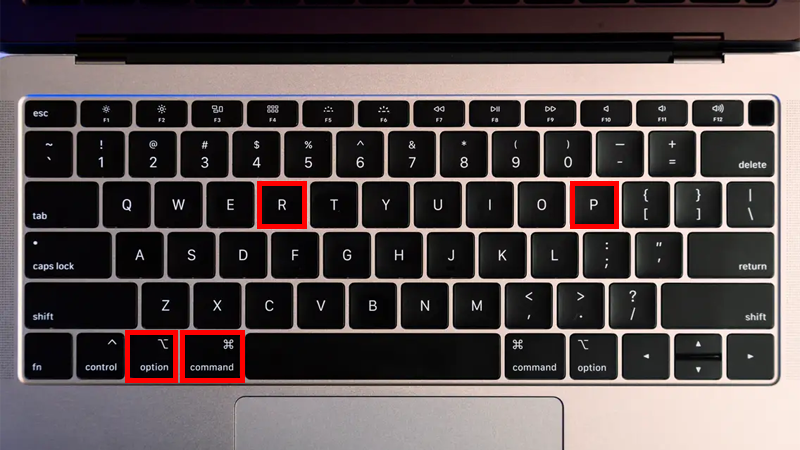Nhấn tổ hợp phím Command + Option + R + P