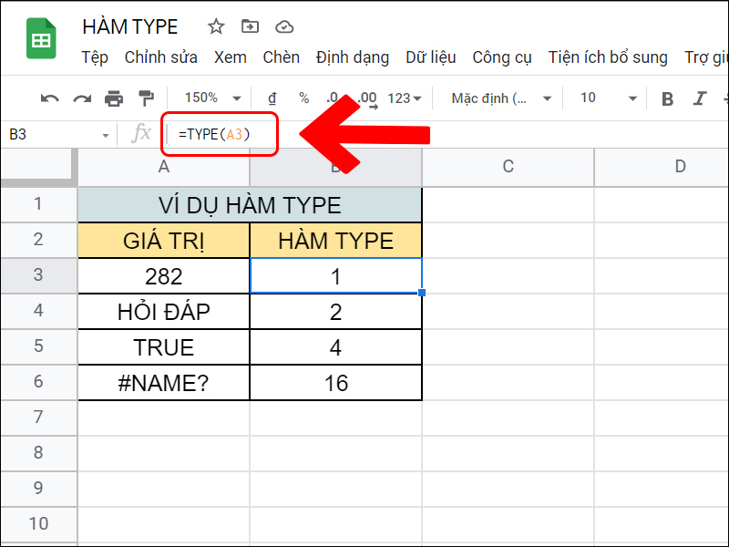 So sánh hàm type trong Python và Excel