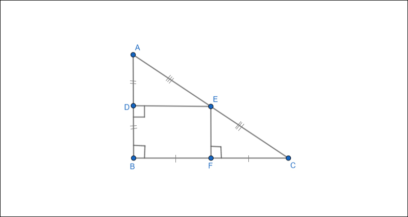 Đường trung trực trong tam giác vuông