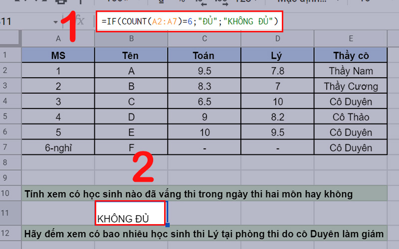 C ch s d ng h m count trong google sheet