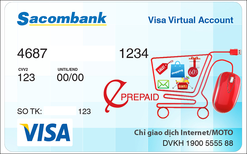 Thẻ Visa ảo Virtual Sacombank