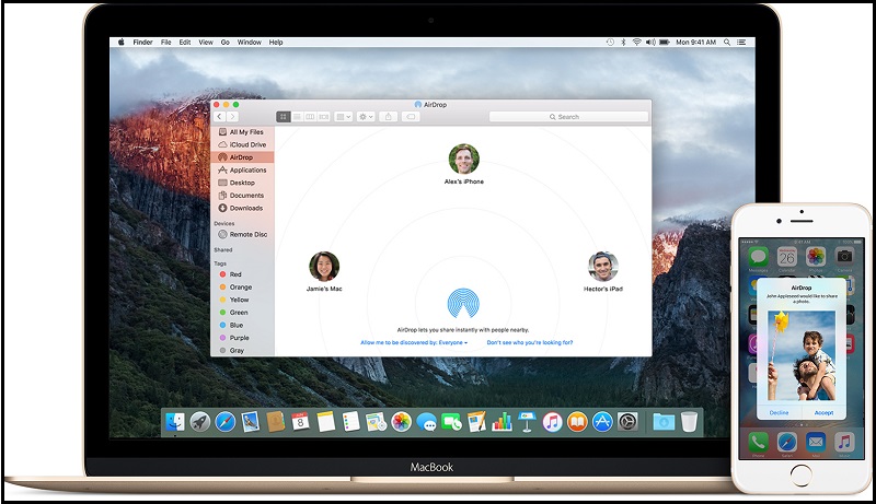 Kết nối AirDrop giữa Mac và iPhone