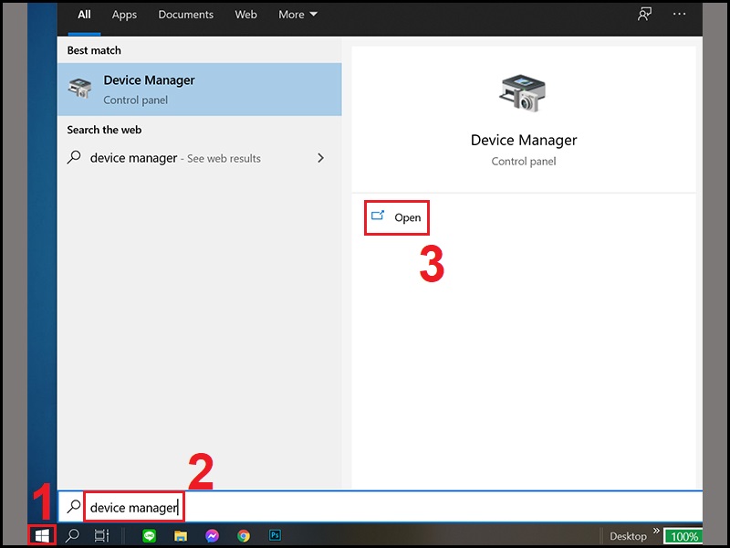 Mở Device Manager