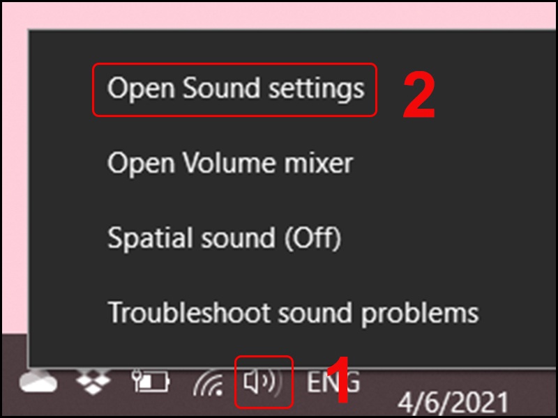 Mở mục Open Sound Settings