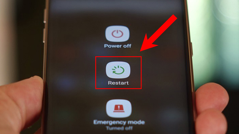 Nhấn Restart để khởi động lại thiết bị
