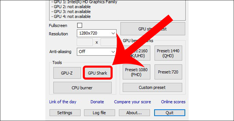 Truy cập GPU Shark