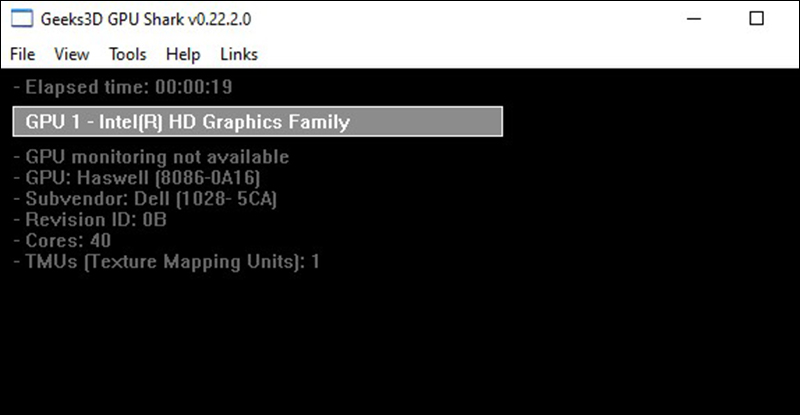 Th&ocirc;ng số GPU sẽ hiển thị