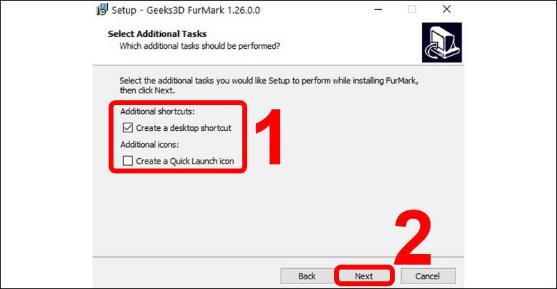 T&ugrave;y chọn Furmark xuất hiện ở đ&acirc;u tr&ecirc;n m&aacute;y t&iacute;nh