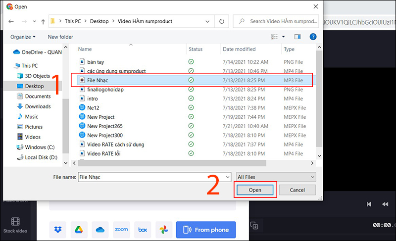 Chọn file nhạc của bạn