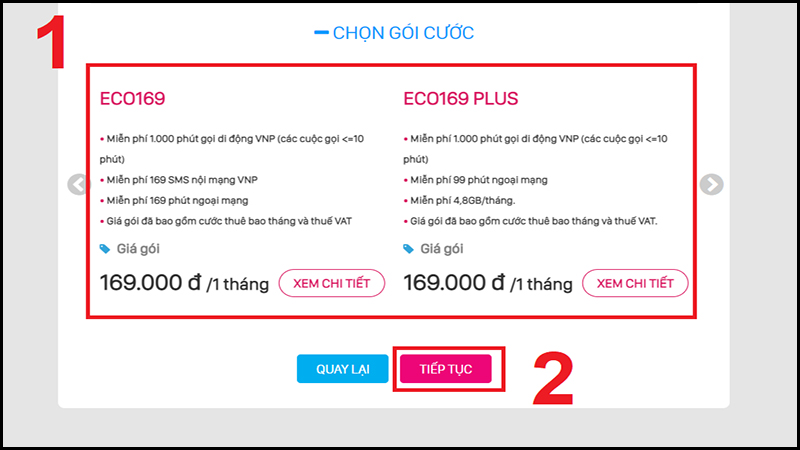 Chọn gói cước thích hợp