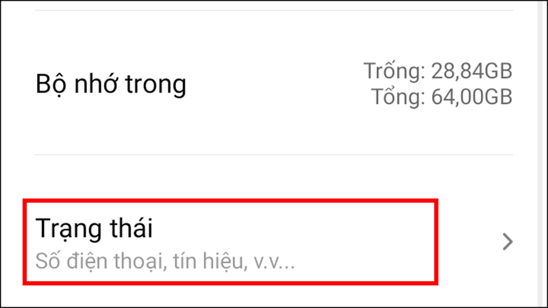 Giao diện mục Tất cả thông số