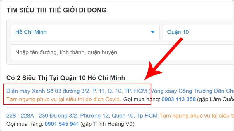 Chọn địa chỉ cửa hàng thuận tiện nhất cho việc di chuyển