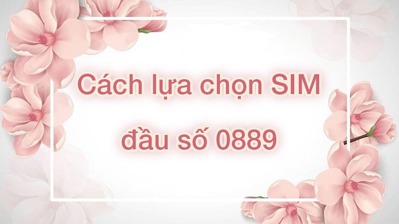 Cách lựa chọn SIM đầu số 0889 phù hợp