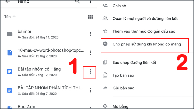 Google Docs cũng cung cấp chế độ làm việc ngoại tuyến