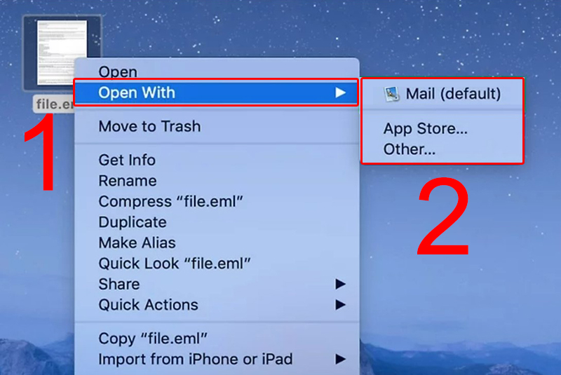 Hướng dẫn mở file EML trên Macbook