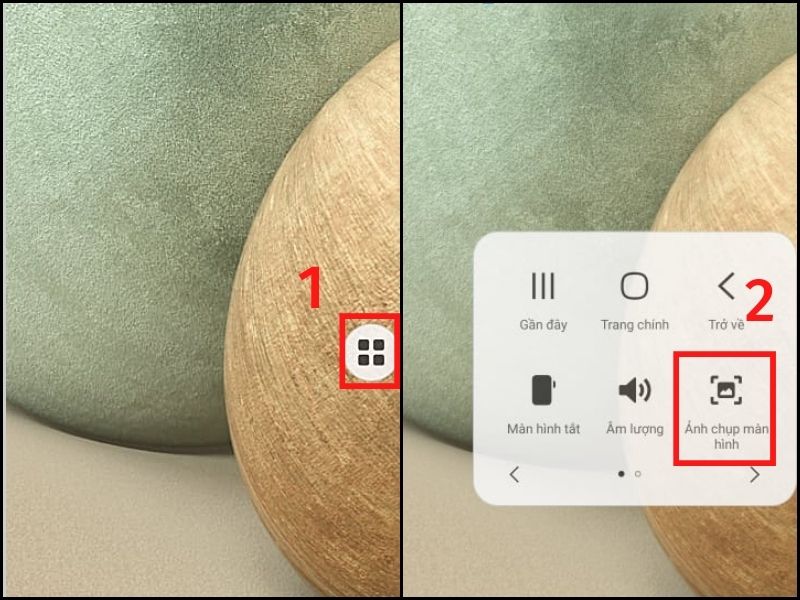 Chụp screen Samsung Galaxy A12 vày nút trang chủ ảo 