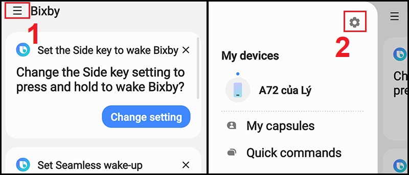 Mở cài đặt Bixby
