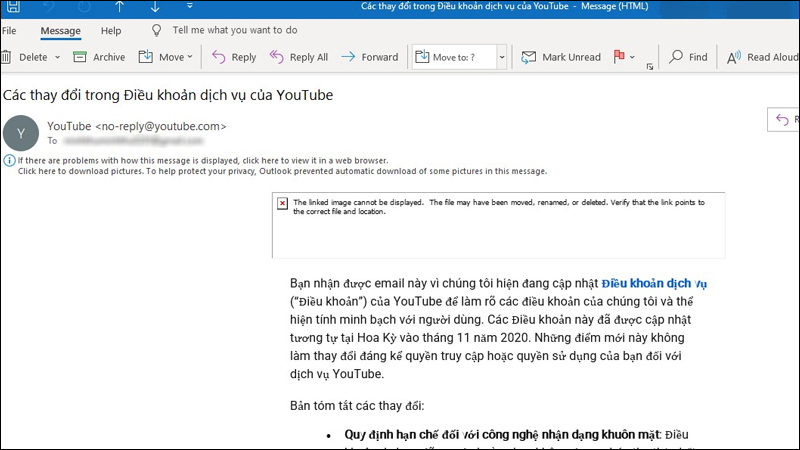 Bấm đúp vào email mà bạn muốn lưu