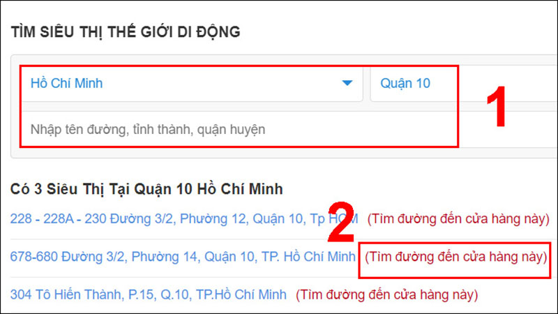 Tìm địa chỉ siêu thị gần bạn nhất