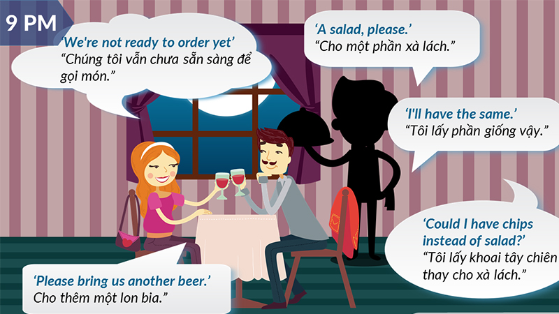 Mẫu câu giao tiếp tiếng Anh chủ đề nhà hàng