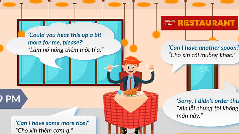 Mẫu câu giao tiếp tiếng Anh chủ đề nhà hàng