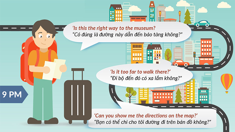 Mẫu câu giao tiếp tiếng Anh chủ đề hỏi đường