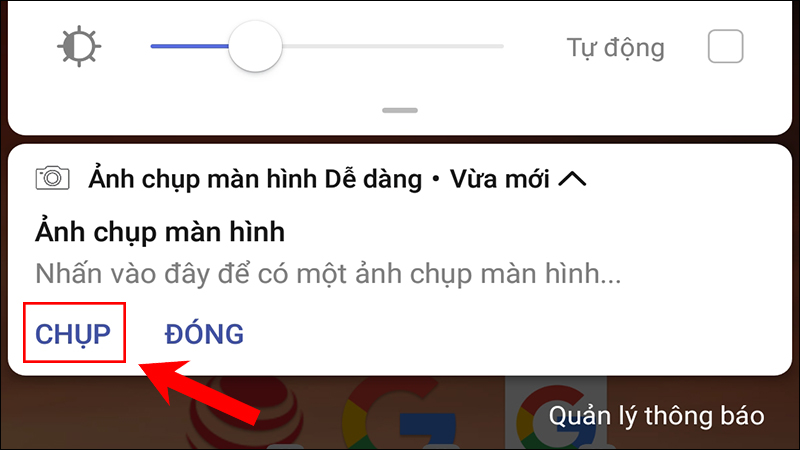 Nhấn chọn Chụp