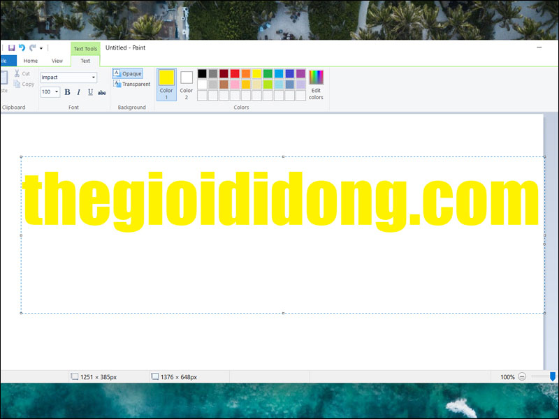 Thiết kế chữ trên Paint