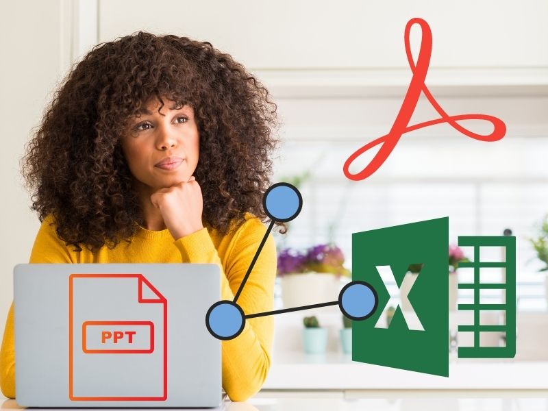 Kết nối file PDF, Excel với PowerPoint cũng tương tự kết nối Word với PowerPoint