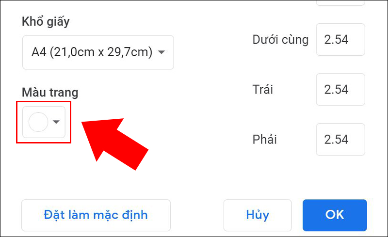 Chọn m&agrave;u trang